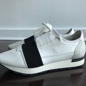 Authentic Men’s White Balenciaga Race Runners